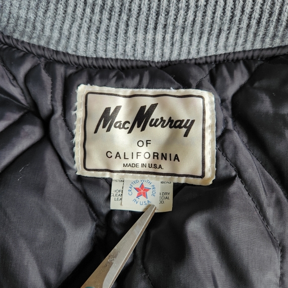Mac Murray Vintage Lame Ducks Ballerinas Varsity Jacket Gray XL Wool Leather USA - Picture 8 of 10